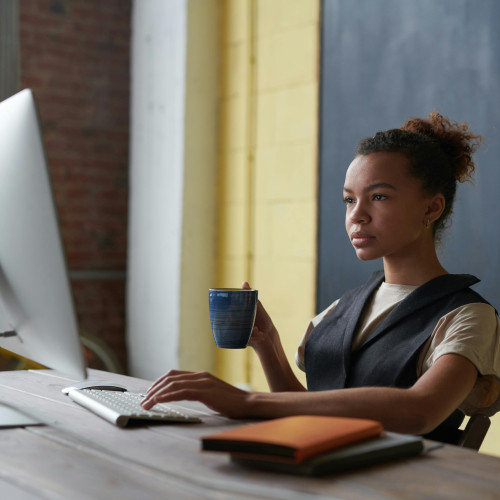 Femme avec un ordinateur , EXCEL